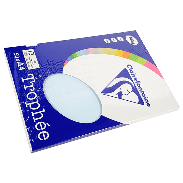 Clairefontaine gekleurd papier azuurblauw 160 grams A4 (50 vel) 4151 250018 - 1