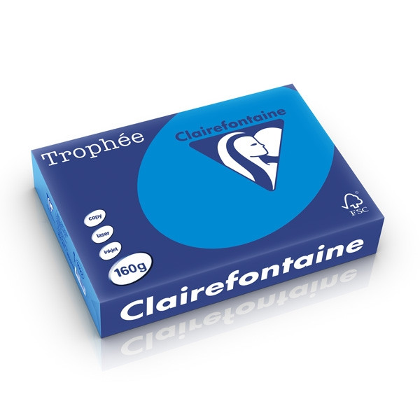 Clairefontaine gekleurd papier caribbean blauw 160 grams A4 (250 vel) 1022PC 250261 - 1