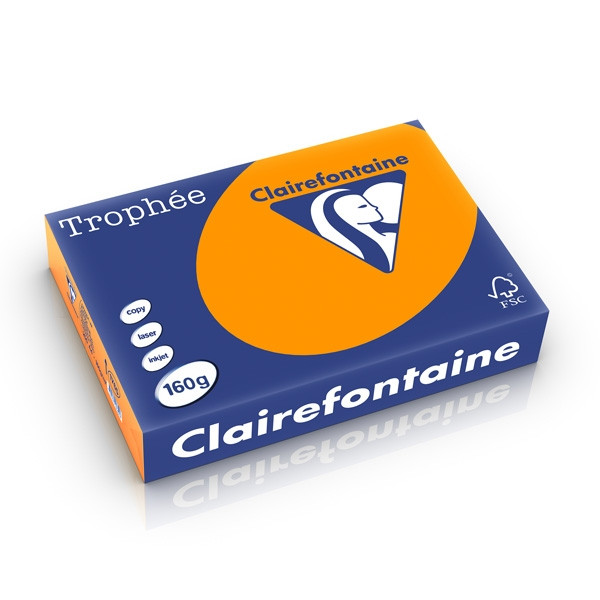 Clairefontaine gekleurd papier fel oranje 160 grams A4 (250 vel) 1765PC 250254 - 1