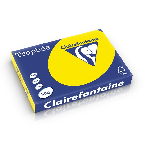 Clairefontaine gekleurd papier fluor geel 80 grams A3 (500 vel) 2884PC 250291 - 1