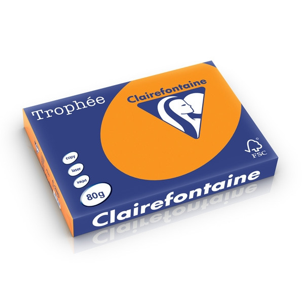 Clairefontaine gekleurd papier fluor oranje 80 grams A3 (500 vel) 2880PC 250293 - 1