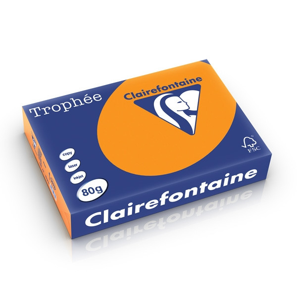 Clairefontaine gekleurd papier fluor oranje 80 grams A4 (500 vel) 2978PC 250289 - 1