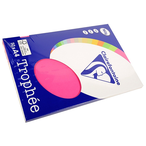 Clairefontaine gekleurd papier fuchsia 160 grams A4 (50 vel) 4171 250026 - 1