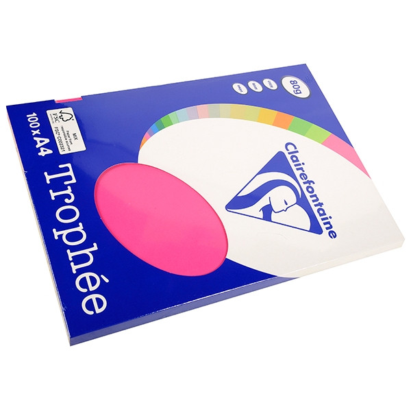 Clairefontaine gekleurd papier fuchsia 80 grams A4 (100 vel) 4121 250008 - 1