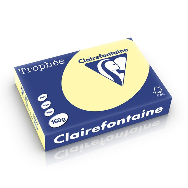 Clairefontaine gekleurd papier geel 160 grams A4 (250 vel) 2636PC 250241 - 1