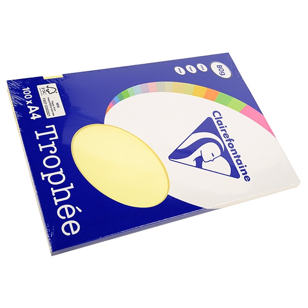 Clairefontaine gekleurd papier geel 80 grams A4 (100 vel) 4107 250003 - 1