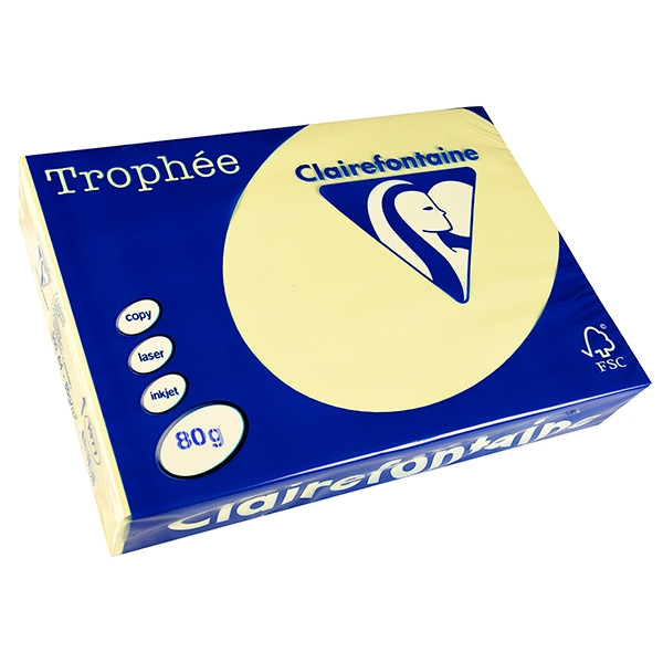 Clairefontaine gekleurd papier geel 80 grams A4 (500 vel) 1977 250032 - 1