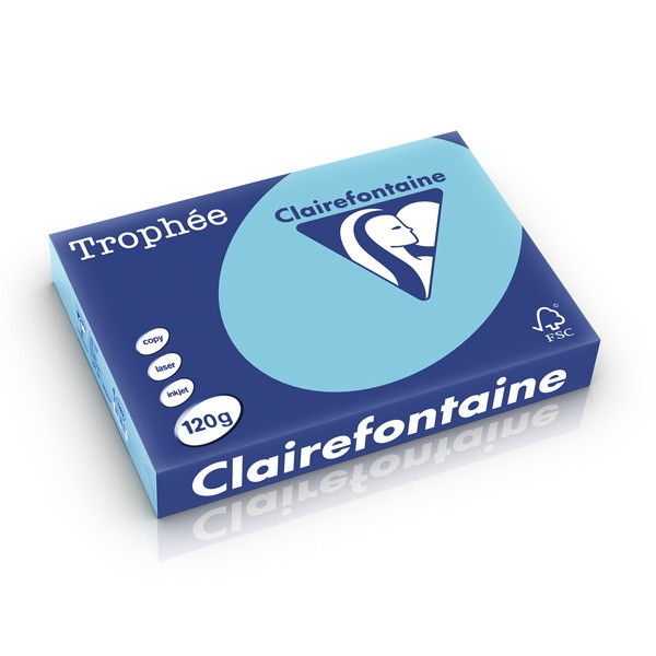 Clairefontaine gekleurd papier helblauw 120 grams A4 (250 vel) 1282PC 250204 - 1