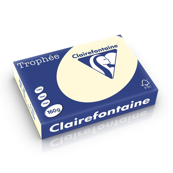 Maken deeltje Bekend Clairefontaine gekleurd papier ivoor 160 grams A4 (250 vel) Clairefontaine  123inkt.nl