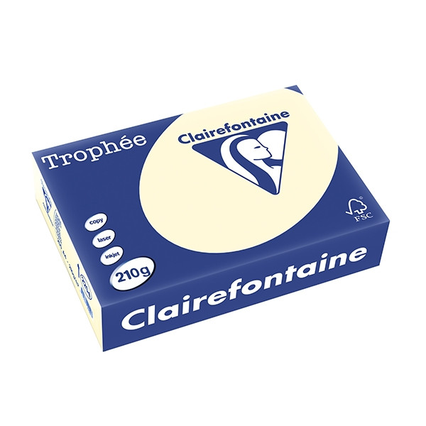 Clairefontaine gekleurd papier ivoor 210 grams A4 (250 vel) 2204PC 250089 - 1