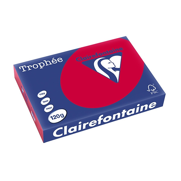 Clairefontaine gekleurd papier kersenrood 120 grams A4 (250 vel) 1218PC 250087 - 1