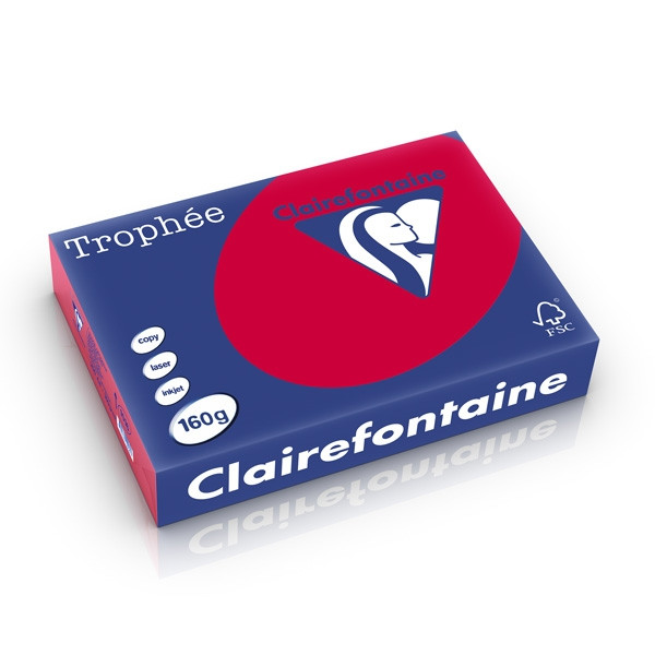 Clairefontaine gekleurd papier kersenrood 160 grams A4 (250 vel) 1016PC 250257 - 1