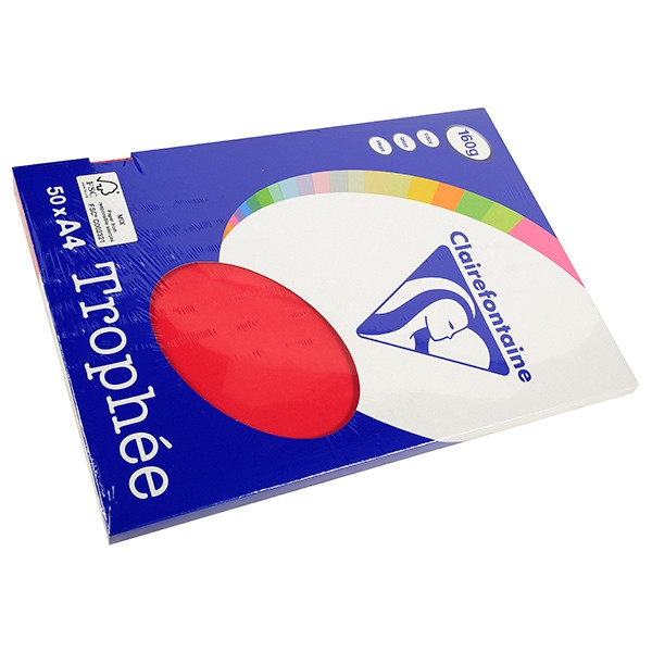 Clairefontaine gekleurd papier kersenrood 160 grams A4 (50 vel) 4162 250025 - 1