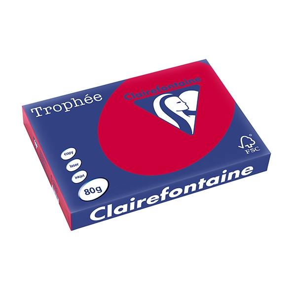 Clairefontaine gekleurd papier kersenrood 80 grams A3 (500 vel) 1895PC 250117 - 1