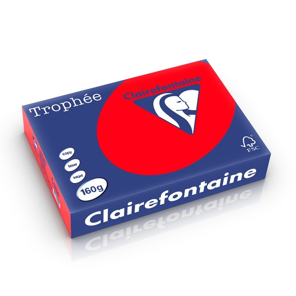 Clairefontaine gekleurd papier koraalrood 160 grams A4 (250 vel) 1004PC 250256 - 1
