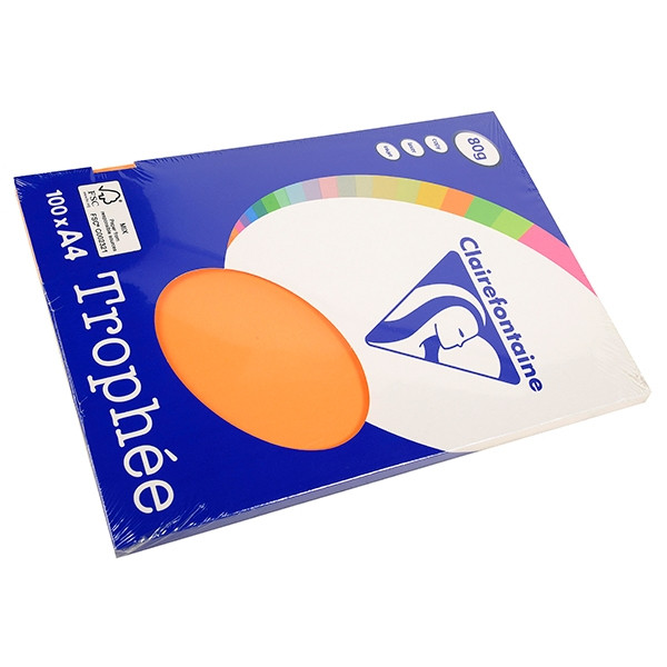 engineering wij Isaac Clairefontaine gekleurd papier oranje 80 grams A4 (100 vel) Clairefontaine  123inkt.nl