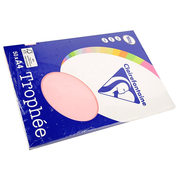 Clairefontaine gekleurd papier roze 160 grams A4 (50 vel) 4153 250019 - 1