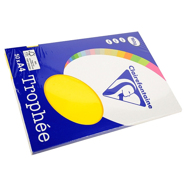 Clairefontaine gekleurd papier zonnegeel 160 grams A4 (50 vel) 4167 250028 - 1