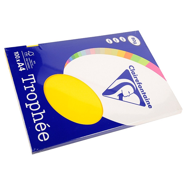 Clairefontaine gekleurd papier zonnegeel 80 grams A4 (100 vel) 4117 250010 - 1