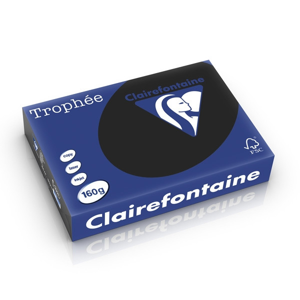 Clairefontaine gekleurd papier zwart 160 grams A4 (250 vel) 1001PC 250267 - 1
