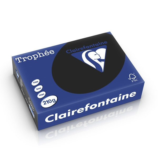 Clairefontaine gekleurd papier zwart 210 grams A4 (250 vel) 2227PC 250285 - 1