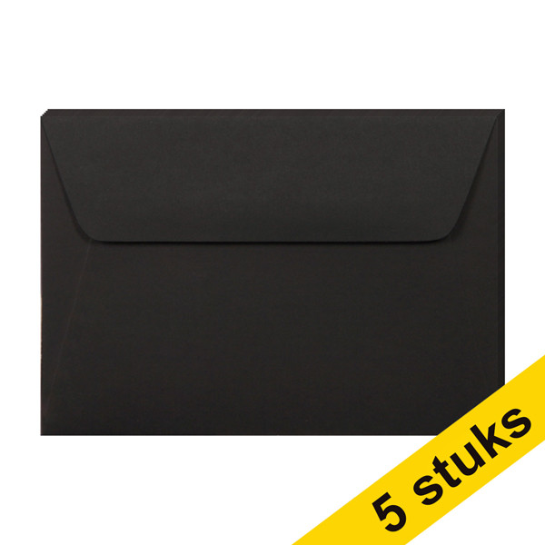 Clairefontaine gekleurde enveloppen zwart C6 grams (5 stuks) 123inkt.nl