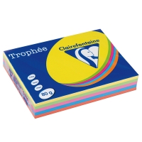 Clairefontaine multipack intens geel/groen/oranje/blauw/roze 80 grams (5 x 100 vel) 1704 250012