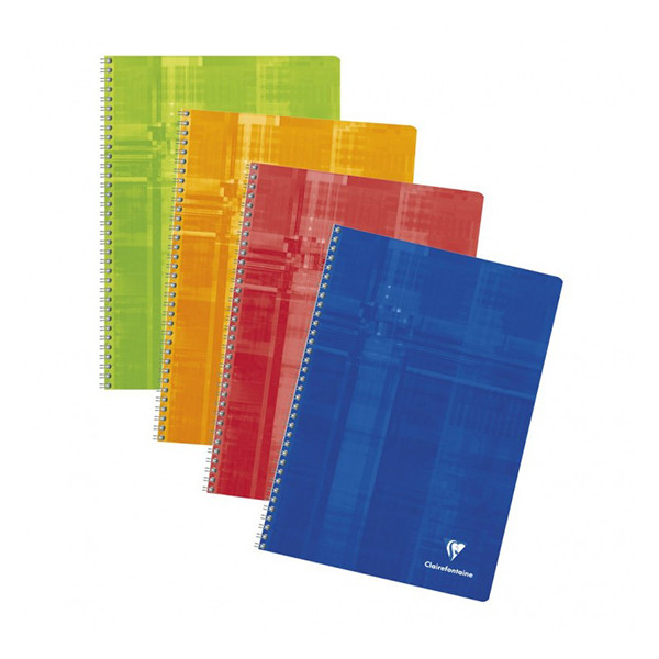 Clairefontaine spiraalblok A4 geruit 90 grams 50 vel assorti 10 stuks (5 mm, geen kantlijn) 68142C 250431 - 1