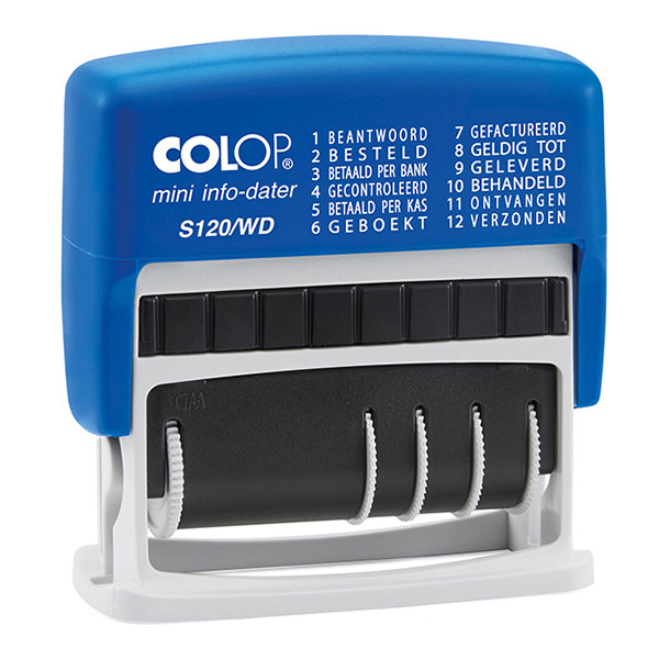 Colop S120/WD tekst- en datumstempel zelfinktend blauw/rood 104963 229149 - 1