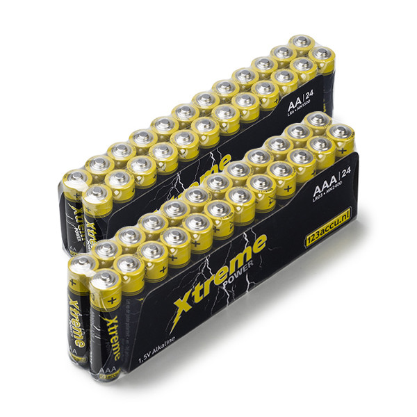 Omleiden Fabel Zielig Combi deal: 123accu AA + AAA batterijen (2x 24 stuks) 123inkt 123inkt.nl
