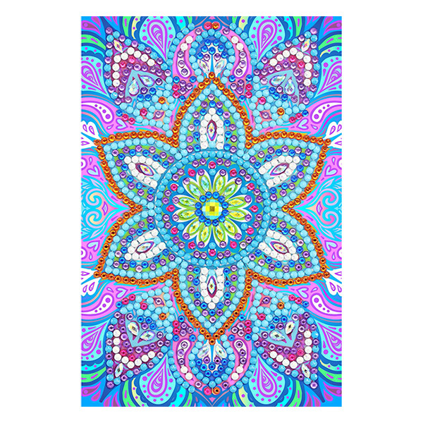 Crystal Art diamond painting kaart kit Blue Mandala 10 x 15 cm CCK-10x15B3 400912 - 1