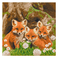 Crystal Art diamond painting kit Fox Cubs 30 x 30 cm CAK-A116M 400945