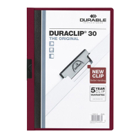 Durable Duraclip klemmap donkerrood A4 voor 30 vel 220031 310140