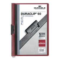 Durable Duraclip klemmap donkerrood A4 voor 60 vel 220931 310147