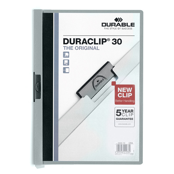 Durable Duraclip klemmap grijs A4 voor 30 vel 220010 310138 - 1