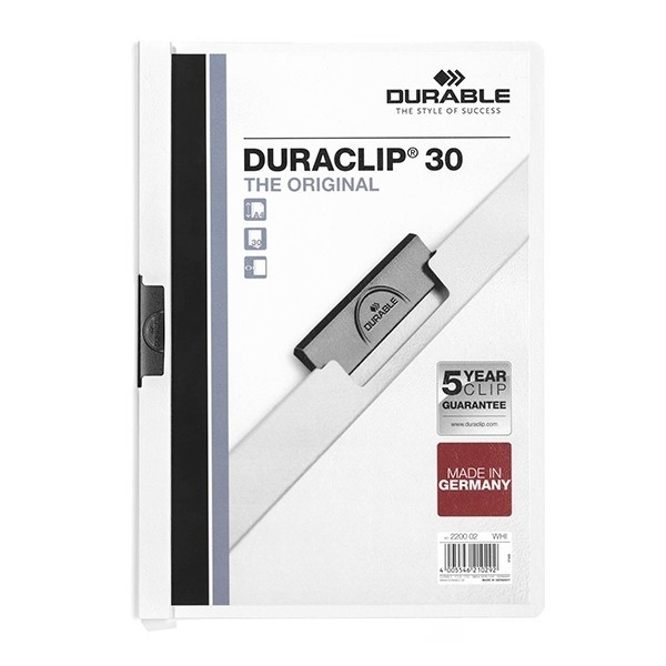 Durable Duraclip klemmap wit A4 voor 30 vel 220002 310041 - 1