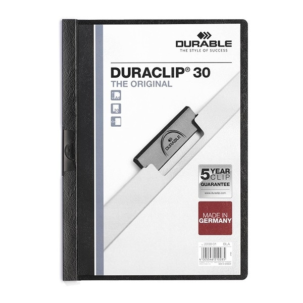 Durable Duraclip klemmap zwart A4 voor 30 vel 220001 310040 - 1