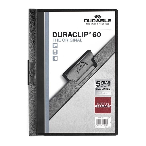 Durable Duraclip klemmap zwart A4 voor 60 vel 220901 310045 - 1