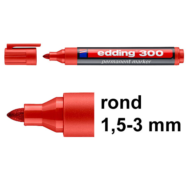 Edding 300 permanent marker rood (1,5 - 3 mm rond) 4-300002 246318 - 1