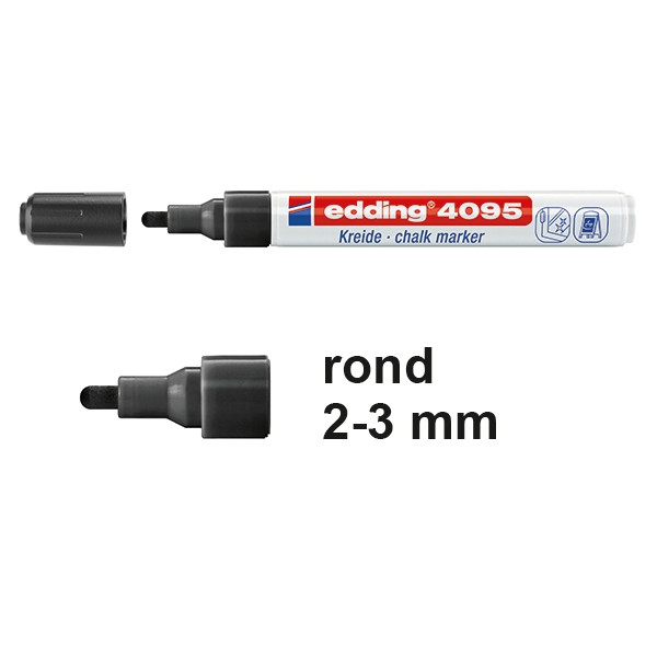B olie Afrekenen inschakelen Edding 4095 krijtstift zwart (2 - 3 mm rond) Edding 123inkt.nl