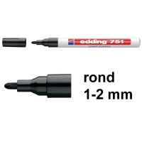 Edding 751 lakmarker zwart (1 - 2 mm rond) 4-751001 200596