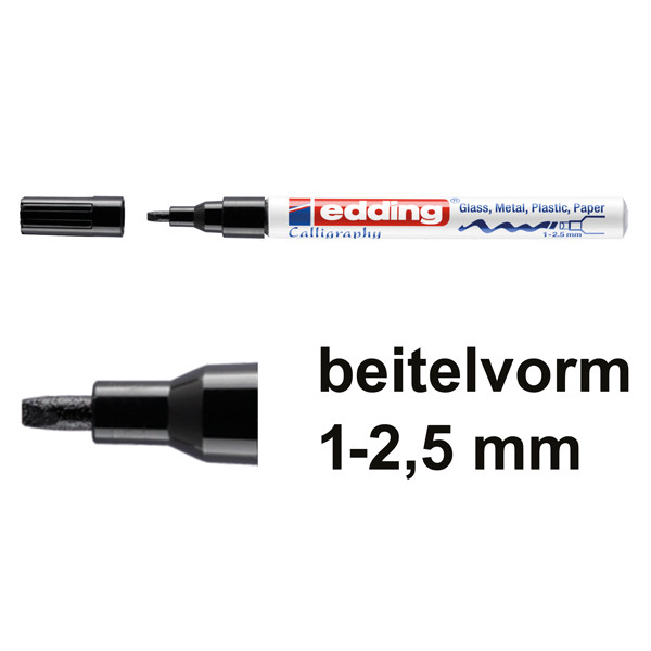 Edding 753 glanslakmarker kalligrafie zwart (1 - 2,5 mm) 4-753001 239382 - 1