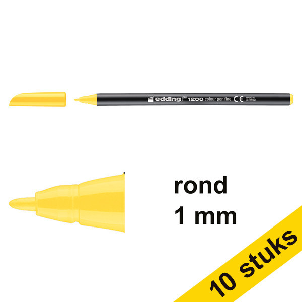 Edding Aanbieding: 10x Edding 1200 viltstift geel (1 mm rond)  239565 - 1