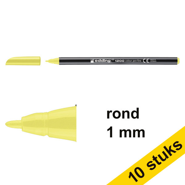 Edding Aanbieding: 10x Edding 1200 viltstift neongeel (1 mm rond)  239576 - 1