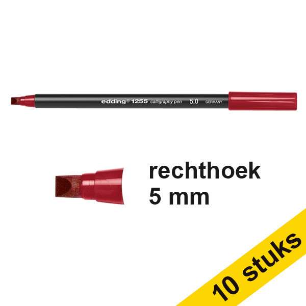 Edding Aanbieding: 10x Edding 1255 kalligrafiepen karmijn (5 mm)  239604 - 1