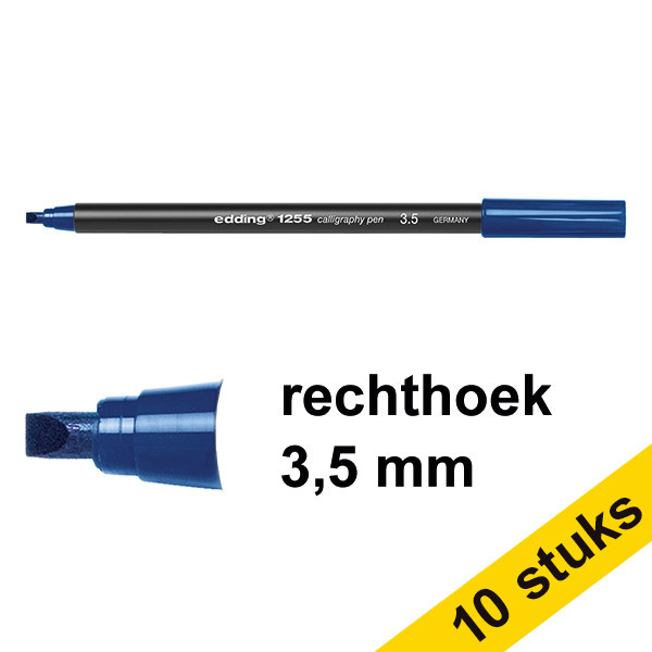 Edding Aanbieding: 10x Edding 1255 kalligrafiepen staalblauw (3,5 mm)  239606 - 1