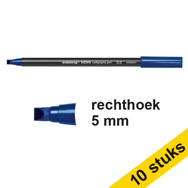 Edding Aanbieding: 10x Edding 1255 kalligrafiepen staalblauw (5 mm)  239607 - 1