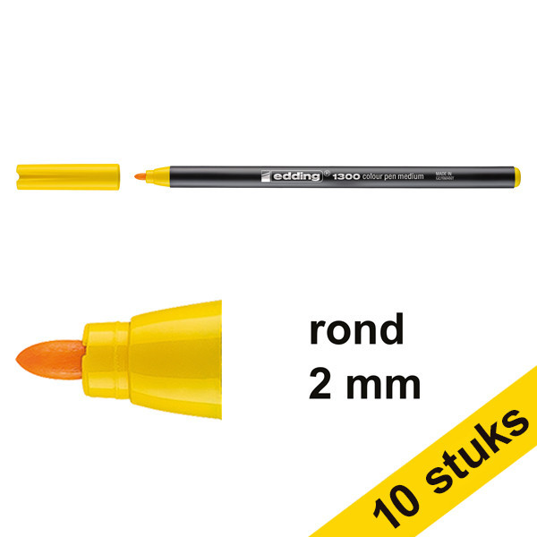 Edding Aanbieding: 10x Edding 1300 viltstift geel (2 mm rond)  239623 - 1