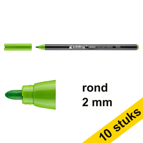 Edding Aanbieding: 10x Edding 1300 viltstift lichtgroen (2 mm rond)  239630 - 1