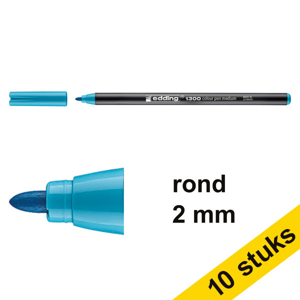 Edding Aanbieding: 10x Edding 1300 viltstift mangaalblauw (2 mm rond)  239633 - 1